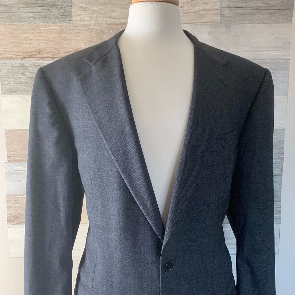 Hickey-Freeman Ltd. Charcoal 100% Wool Sportcoat